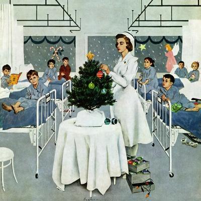 "Children's Ward at Christmas", December 25, 1954 - Giclee Print, 16x16