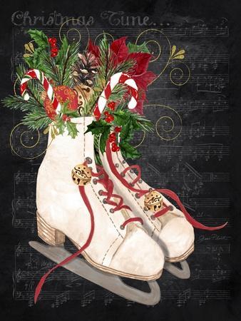 Christmas Time Ice Skates - Giclee Print, 12x16