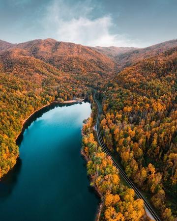 Fall Lake - Photo, 8x10