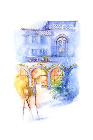 West Elm at Christmas, 2016 - Giclee Print, 12x18