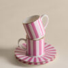 2 Pack Bone China Stripe Espresso Cup & Saucer 2 Pack Bone China Stripe Espresso Cup & Saucer
