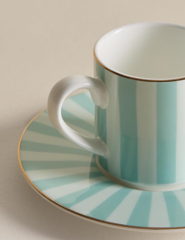 2 Pack Bone China Stripe Espresso Cup & Saucer 2 Pack Bone China Stripe Espresso Cup & Saucer