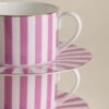 2 Pack Bone China Striped Cups & Saucers
