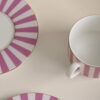 2 Pack Bone China Striped Cups & Saucers