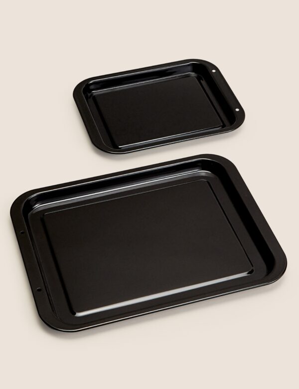 2pk Vitreous Enamel Oven Trays 2pk Vitreous Enamel Oven Trays