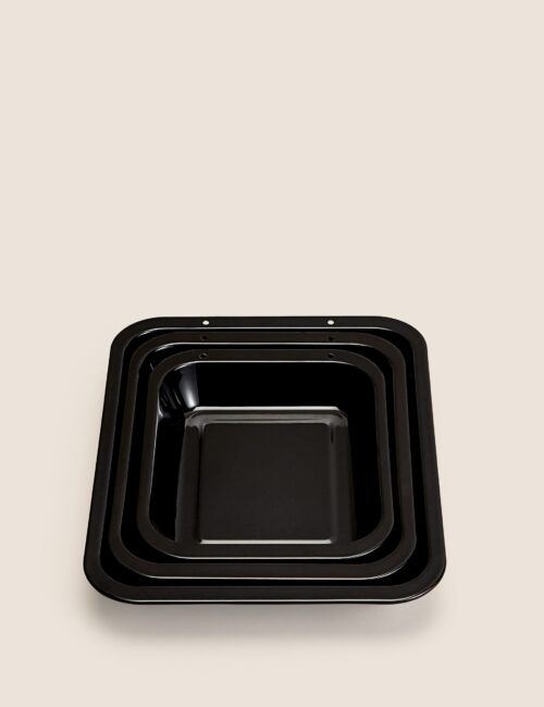 3 Piece Vitreous Enamel Roaster Set