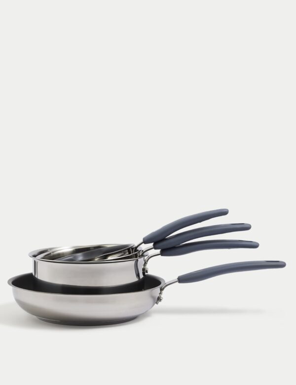 4 Piece Stainless Steel Pan Set