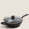 Black Aluminium 30cm Large Non-Stick Wok