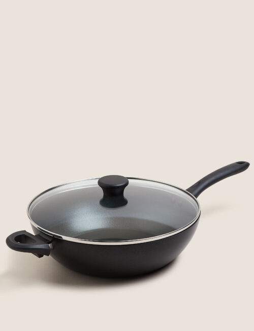 Black Aluminium 30cm Large Non-Stick Wok
