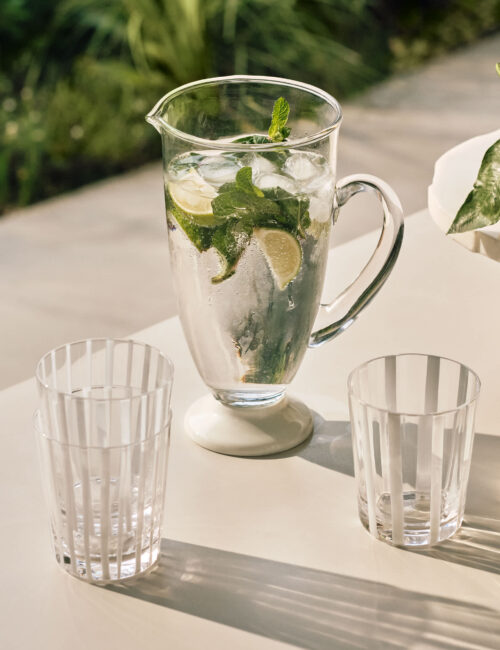 Footed Glass Jug
