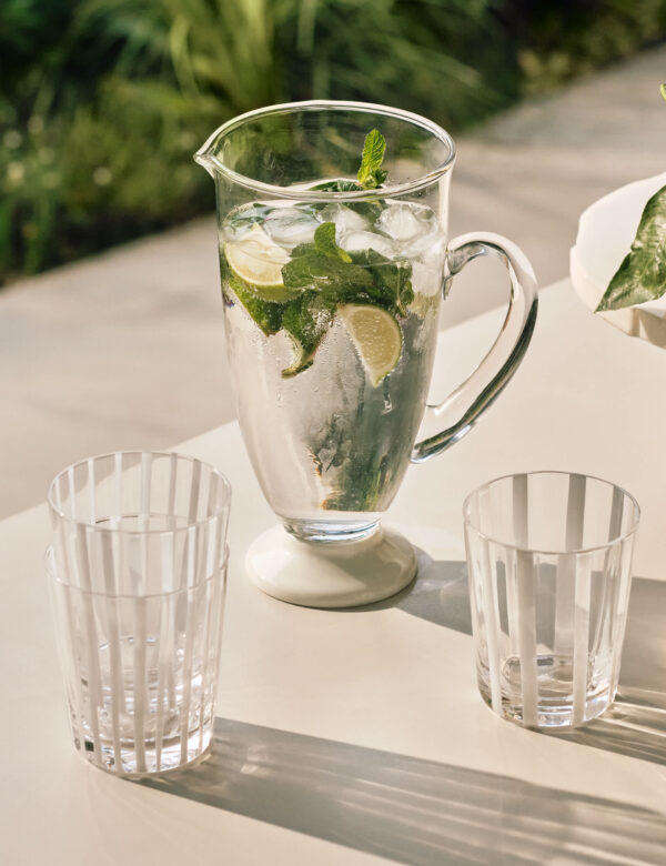 Footed Glass Jug Footed Glass Jug