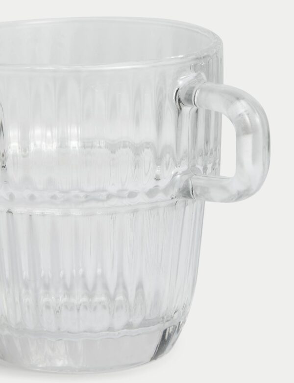 Ribbed Glass Cappuccino Cup