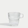 Ribbed Glass Cappuccino Cup