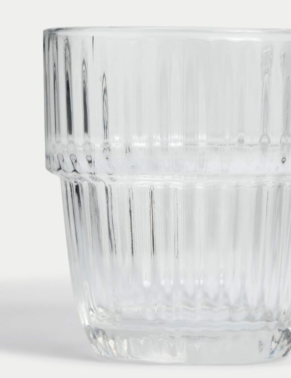 Ribbed Glass Cappuccino Cup