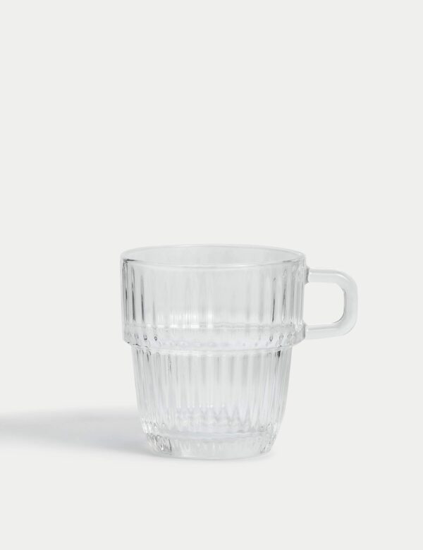 Ribbed Glass Cappuccino Cup