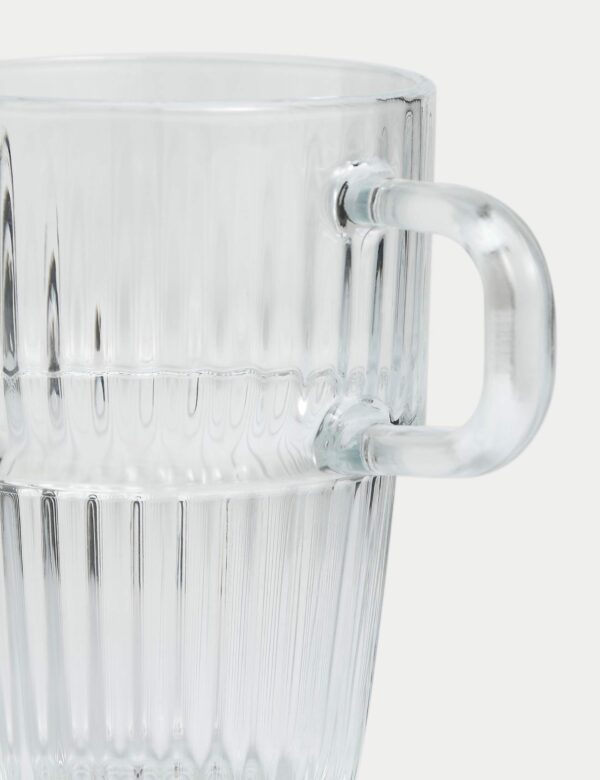 Ribbed Glass Latte Cup