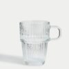 Ribbed Glass Latte Cup