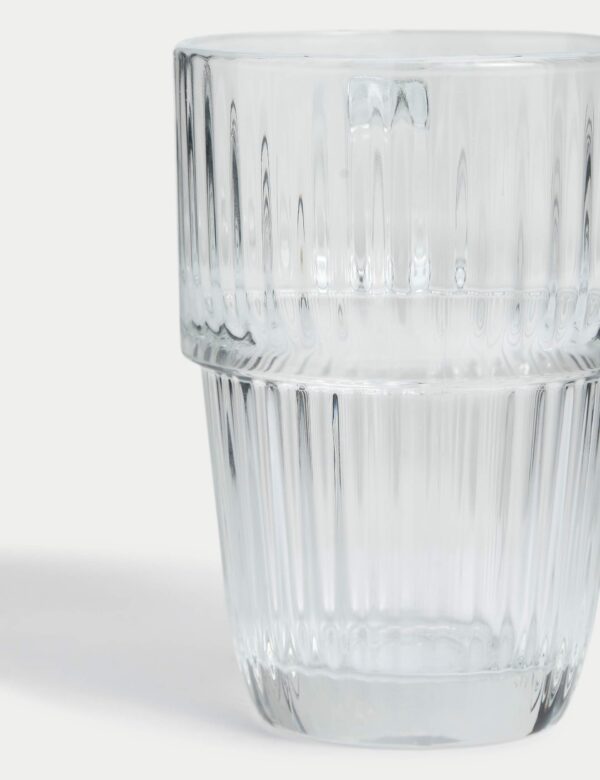 Ribbed Glass Latte Cup