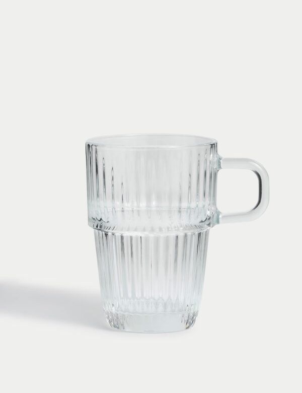 Ribbed Glass Latte Cup