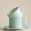 Set of 2 Bone China Cups & Saucers