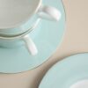 Set of 2 Bone China Cups & Saucers