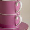 Set of 2 Bone China Cups & Saucers
