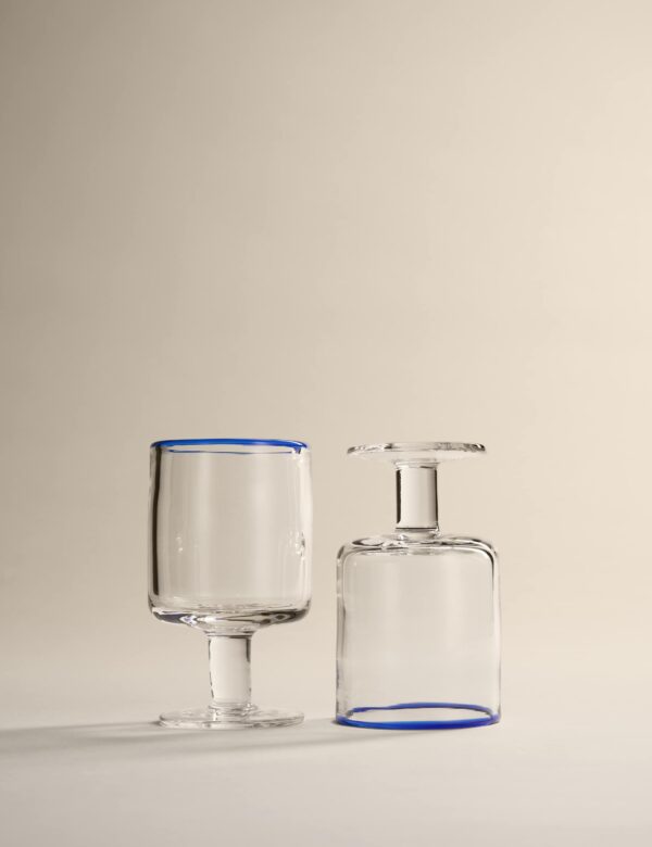Set of 2 Contrast Rim Wine Glasses Set of 2 Contrast Rim Wine Glasses