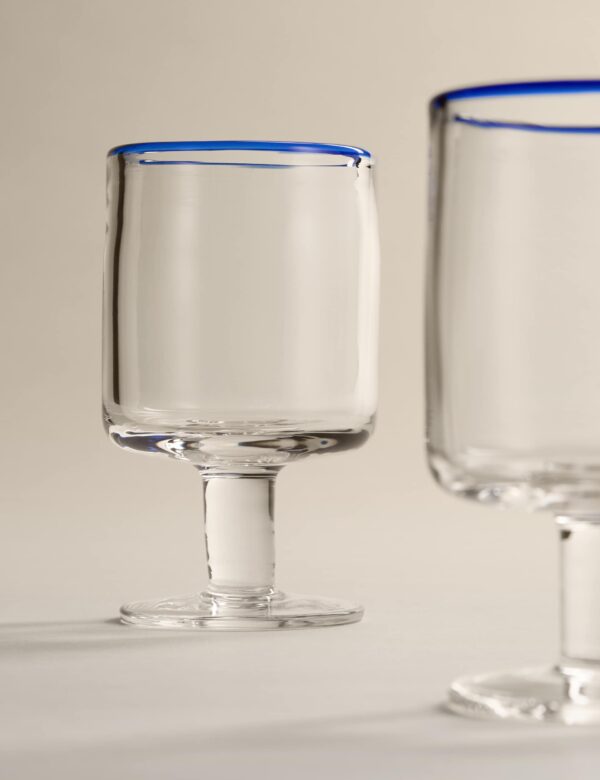 Set of 2 Contrast Rim Wine Glasses Set of 2 Contrast Rim Wine Glasses