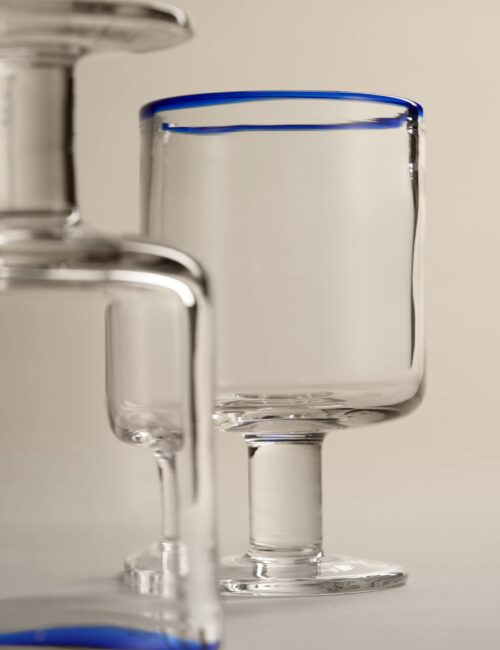 Set of 2 Contrast Rim Wine Glasses