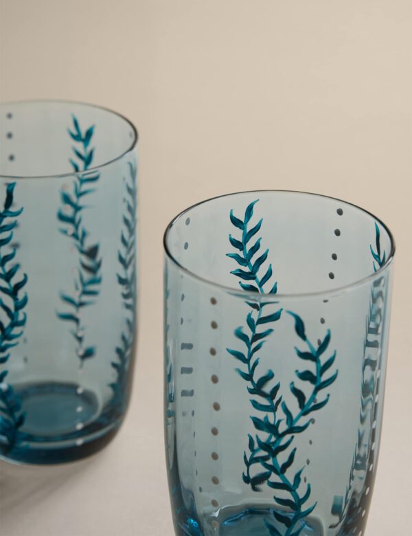 Set of 2 Hand Painted Hi Ball Glasses Set of 2 Hand Painted Hi Ball Glasses