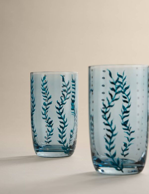 Set of 2 Hand Painted Hi Ball Glasses Set of 2 Hand Painted Hi Ball Glasses