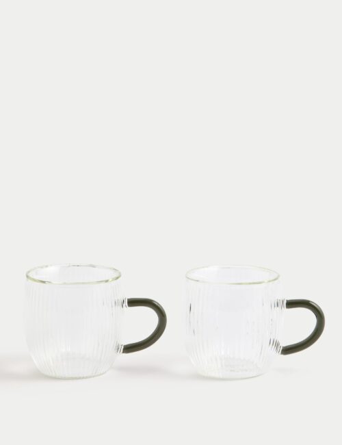 Set of 2 Ribbed Mugs