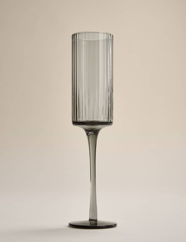 Set of 4 Celine Ribbed Champagne Flutes Set of 4 Celine Ribbed Champagne Flutes