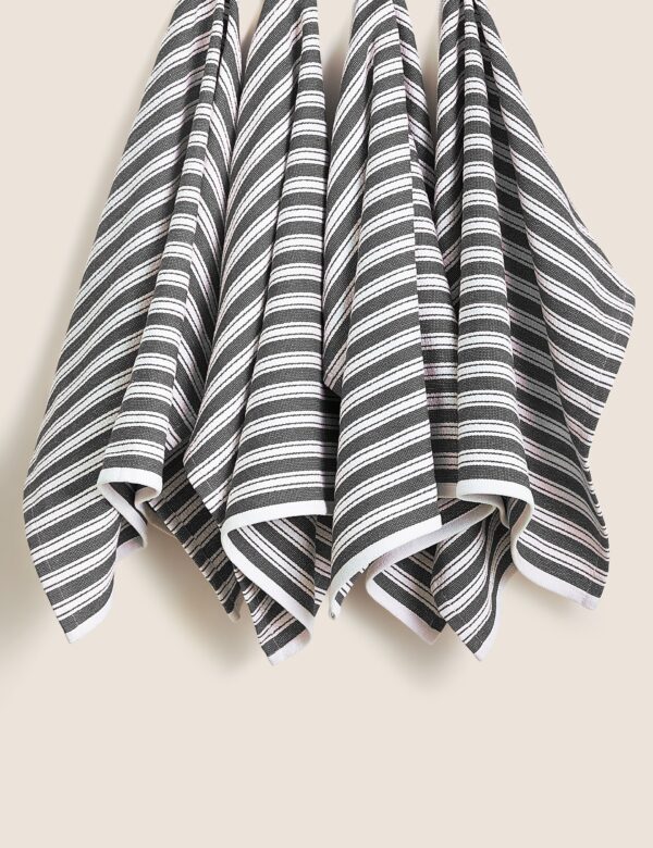 Set of 4 Cotton Rich Basket Weave Tea Towels