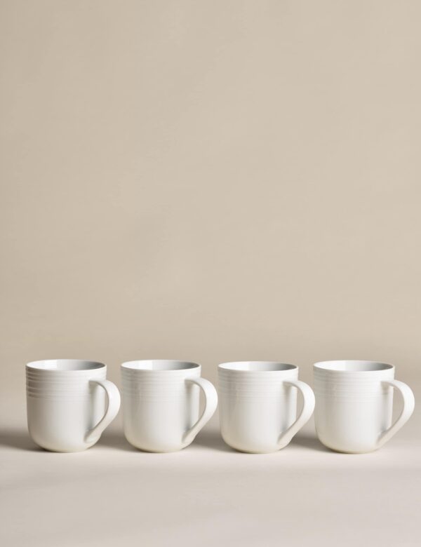 Set of 4 Ribbed Mugs