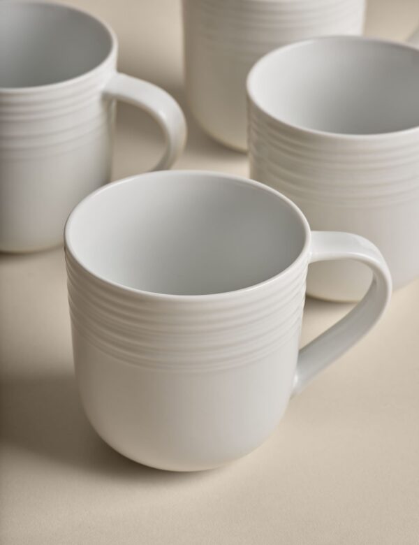 Set of 4 Ribbed Mugs