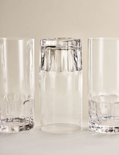Set of 4 Textured Hi Ball Glasses Set of 4 Textured Hi Ball Glasses