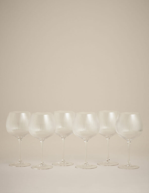 Set of 6 Maxim Optic Ribbed Gin Glasses
