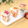 5 oz Plastic Dessert Cups With Lids and Spoons, Yogurt Parfait Appetizer Cups for Party, Mini Dessert Shooters for Pudding and Fruit 20 Pack...