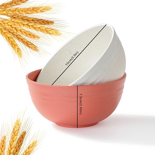8PCS Cereal Bowl, Ohola Unbreakable Wheat Straw Cereal Bowls, Microwave & Dishwasher Safe Kitchen Bowls for Cereal, Snack, Soup, Salad and Rice,...