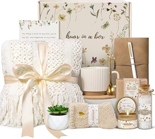 Birthday Gifts for Women, Get Well Soon Self Care Package Box, Sending Hug Baskets Thinking of You Inspirational Gift for New Mom Best Friend...