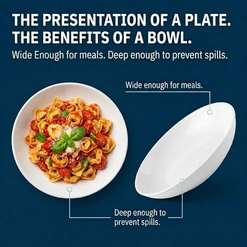 Corelle 4-Pc Versa Bowls for Pasta Salad and More, Service for 4, Durable and Eco-Friendly 30-Oz, Compact Stack Bowl Set, Microwave and Dishwasher...