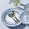 Corelle Vitrelle 18-Piece Service for 6 Dinnerware Set, Triple Layer Glass and Chip Resistant, Lightweight Round Plates and Bowls Set, Portofino