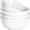 DOWAN 22 OZ White Ceramic Bowls Set of 4 - Perfect for Soup Bowls for Kitchen, Cereal Bowl, Ramen Bowl, Microwave Safe for Oatmeal, Fruit,Salad and...