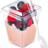 EASERCY 5 oz Plastic Dessert Cups with Lids and Spoons 150 Pcs Serves 50, Yogurt Parfait Appetizer Cup for Party, Dessert Shooter Cups for Pudding...