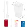 EASERCY 50 Pack 3 oz Square Mini Dessert Cups with Lids and Spoons Clear Dessert Shooter Cups with Spoons Parfait Cups with Lids Appetizer Cups for...