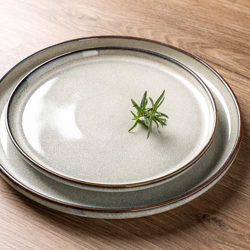 GBHOME Ceramic Dinnerware Sets for 4, 12 Pieces Stoneware Plates and Bowls Sets, Reactive Glaze Dishes -Scratch Resistant, Dishwasher&Microwave...