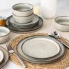 GBHOME Ceramic Dinnerware Sets for 4, 12 Pieces Stoneware Plates and Bowls Sets, Reactive Glaze Dishes -Scratch Resistant, Dishwasher&Microwave...
