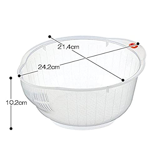 Inomata Plastic Japanese Rice Washing Bowl with Strainer, 2 quart Inomata Plastic Japanese Rice Washing Bowl with Strainer, 2 quart