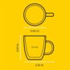 JoyJolt Savor Double Wall Insulated Glasses Espresso Mugs (Set of 2) - 5.4-Ounces